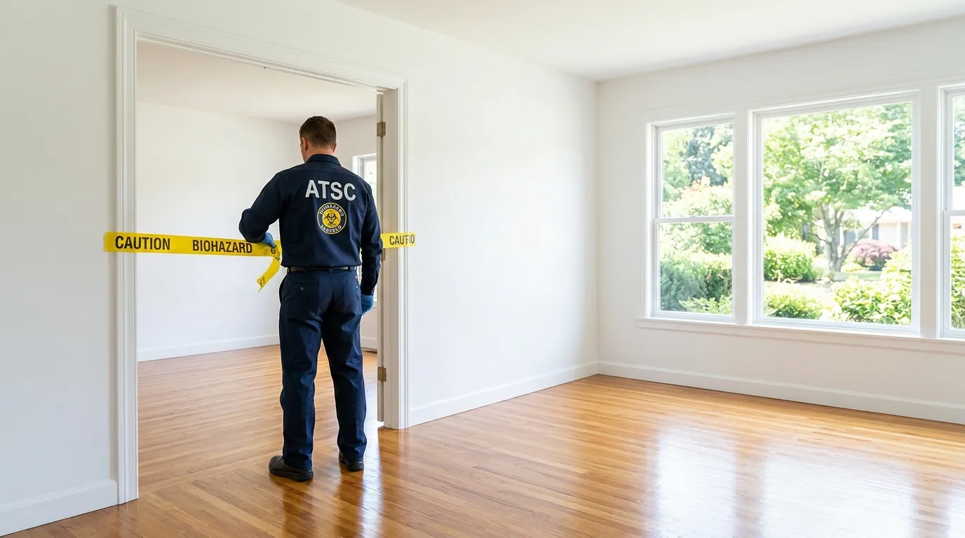 Certified biohazard cleanup crew performing Trauma Scene Cleanup in Clearlake